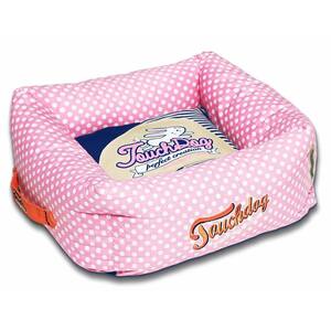 Large Pink and Navy Blue Bed