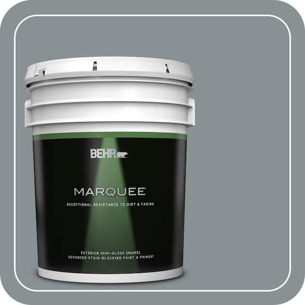 BEHR MARQUEE 5 gal. #MQ5-29 Gotham Gray Semi-Gloss Enamel Exterior Paint & Primer