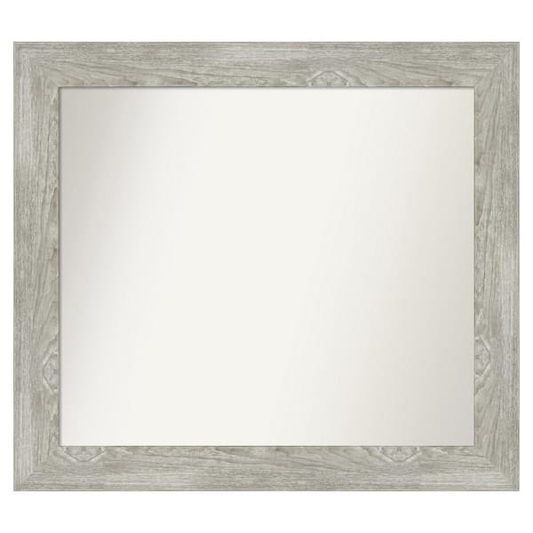 Amanti Art Dove Greywash 36 in. x 32 in. Custom Non-Beveled Distressed Recyled Polystyrene Bathroom Vanity Wall Mirror