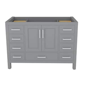 47.24 in. W x 21.65 in. D x 33.54 in. H Freestanding Bath Vanity Cabinet without Top in Grey