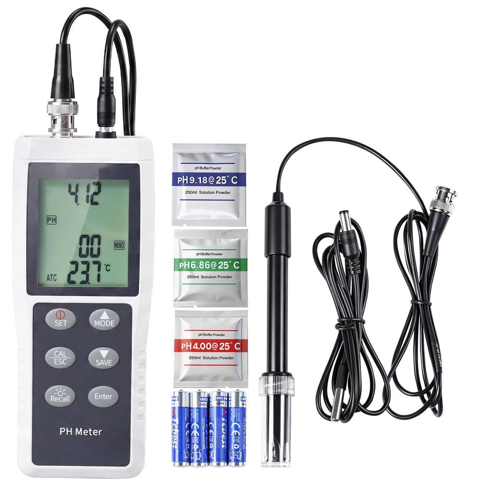 Portable pH Meter, 0-14 pH Range, IP68 Waterproof Design, 3-Point Auto Calibration, Test Kit with Calibration Powders price history on PriceWatchPro