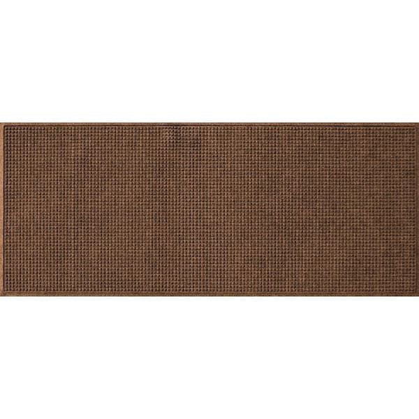 Waterhog Squares 35 in. x 85 in. PET Polyester Indoor Outdoor Door Mat Dark Brown