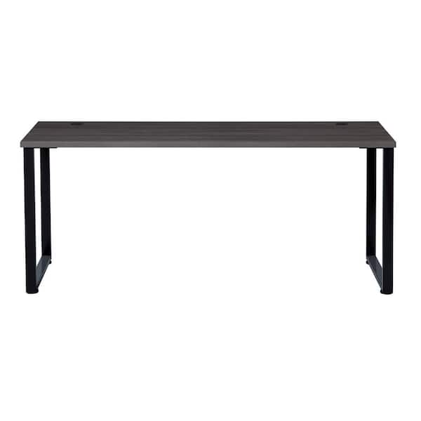 Hirsh 70.9 in. W x 30 in. D Black/Weathered Charcoal Open Desk for Commercial Office or Home Office