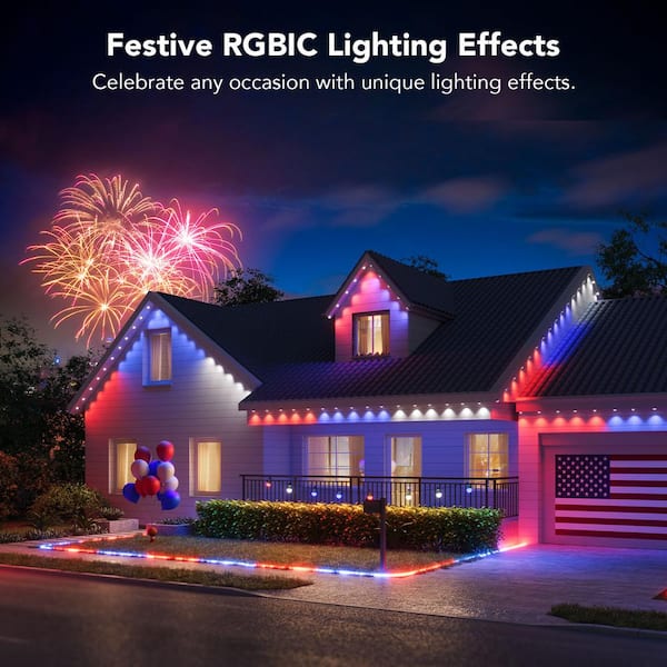 Govee Permanent Outdoor Color Changing Lights - 150ft/45m - Eye-catching Festive Lighting Effects - Last Up to 50,000 Hours