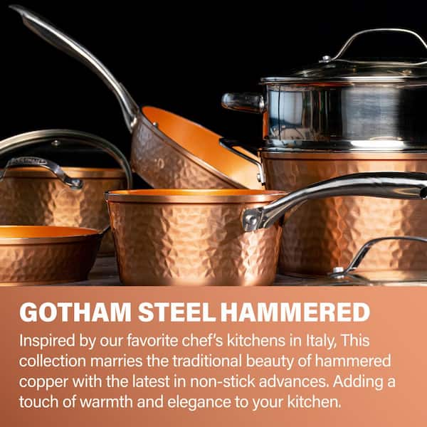 Gotham Steel Hammered Collection Pots and Pans Set, 15-Piece Premium  Cookware & Bakeware Set, Non-Stick, Includes Fry Pans, Stock Pots, Bakeware  Set 