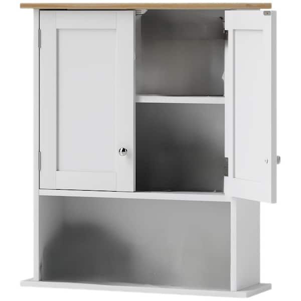 23.6 in. W x 7.5 in. D x 28 in. H Bathroom Storage Wall Cabinet with Adjustable Shelf in White