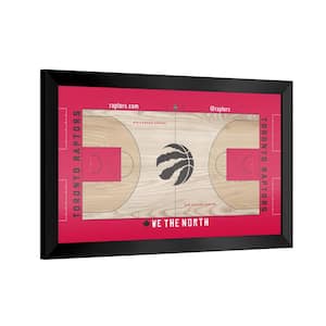 Toronto Raptors Logo 26 in. W x 15 in. H Wood Black Framed