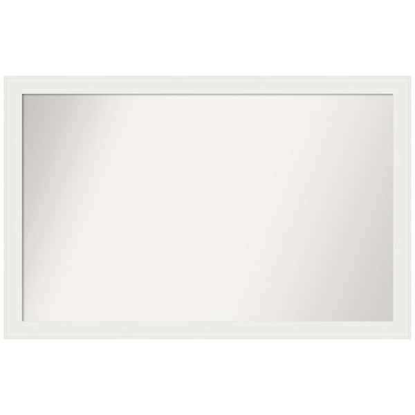 Amanti Art Vanity White Narrow 45.5 in. x 29.5 in. Custom Non-Beveled Recycled Polystyrene Framed Bathroom Vanity Wall Mirror