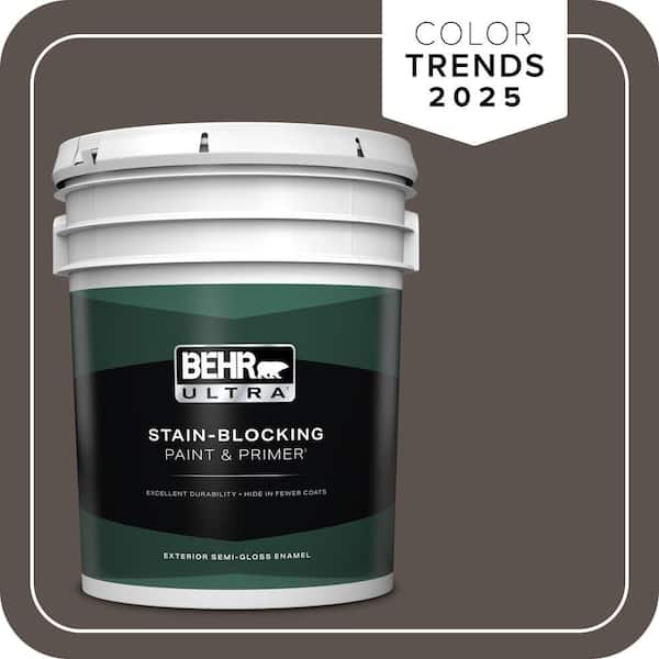 BEHR ULTRA 5 gal. #MQ2-54 Gardeners Soil Semi-Gloss Enamel Exterior Paint & Primer