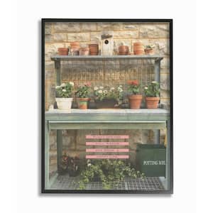 11 in. x 14 in. "Pink and Green Plant Dreams Garden Typography Photograph" by Tammy Apple Framed Wall Art