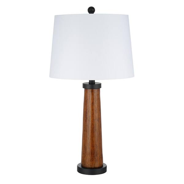 Cresswell 27.50 in. Matte Black Modern Farmhouse Table Lamp and LED Bulb