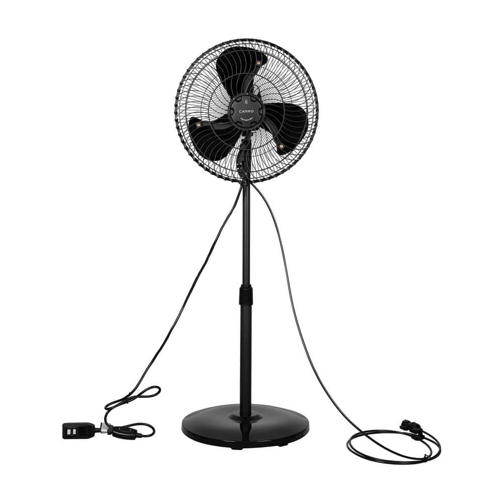 Adjustable-Height 16 in. 3-Speed Oscillating Outdoor Personal Misting Fan and Pedestal Fan Combination-Black price history on PriceWatchPro