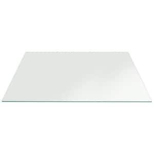 42 in. x 72 in. Clear Rectangle Glass Table Top, 1/4 in. Thick Flat Edge Polished Tempered Eased Corner