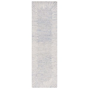 Abstract Blue/Ivory 2 ft. x 8 ft. Marle Eclectic Runner Rug