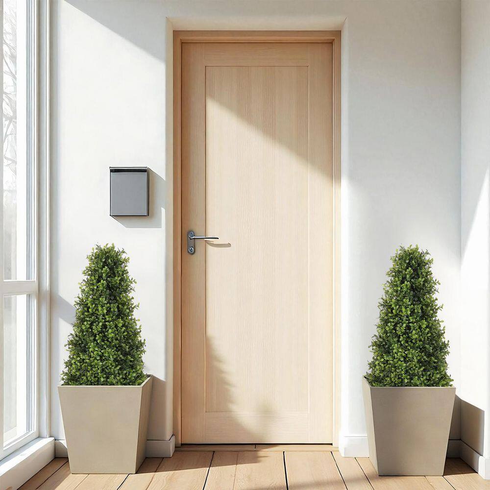 3 ft. Artificial Topiary Boxwood Tree Faux Shrub in Black Plastic Pot (2-Pack)