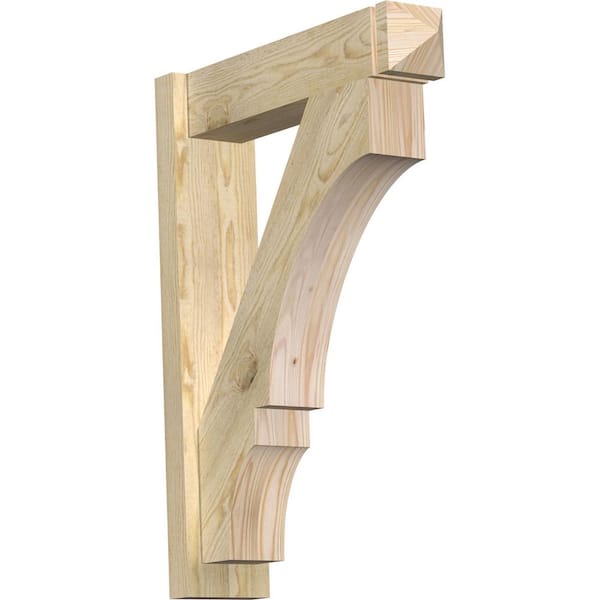 Ekena Millwork 6 in. x 32 in. x 24 in. Douglas Fir Balboa Arts and Crafts Rough Sawn Outlooker
