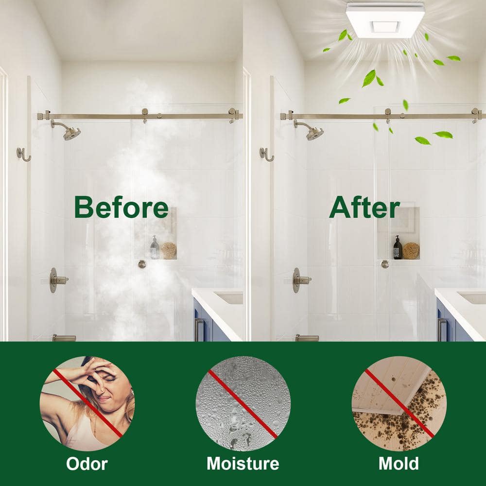 White Satin LED Ceiling Mount Exhaust Fan with Night Light