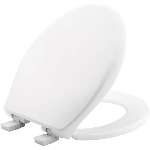 Bemis Affinity Never Loosens Slow Close Easy Clean Round Plastic Toilet Seat In White 203slow 000 The Home Depot - Bemis Toilet Seat Removal For Cleaning