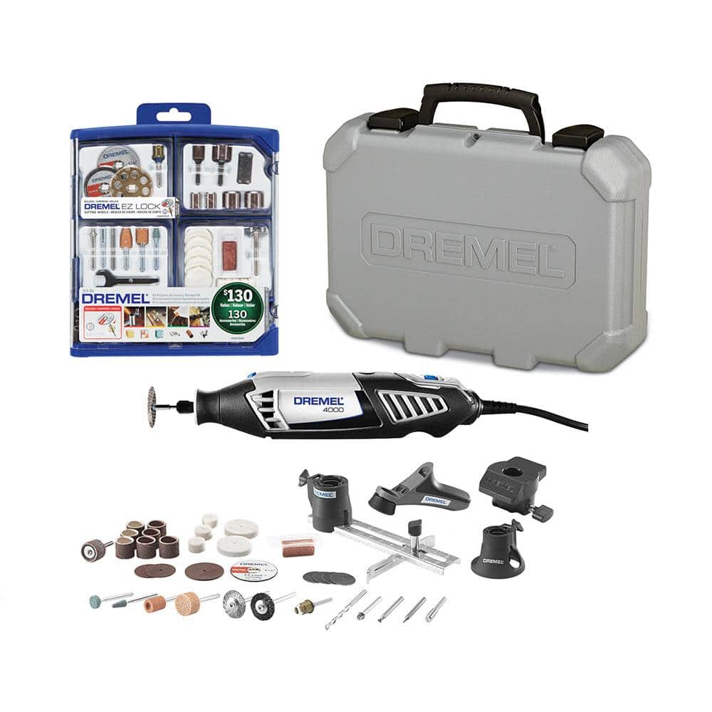 Dremel 4000-4/86-P Corded Rotary Tool Kit with 4 Attachments and 86  Accessories - Perfect for Cutting, Detail Sanding, Engraving, Wood Carving,  and
