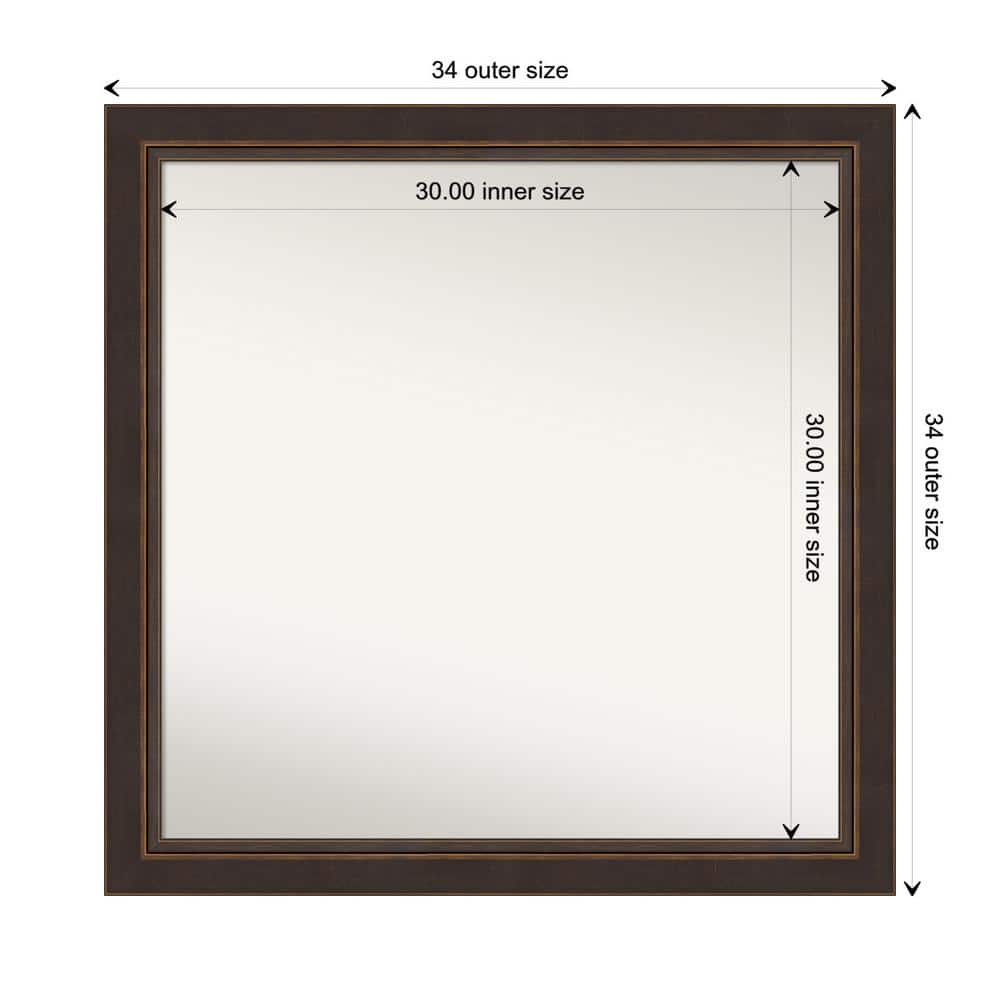 Amanti Art 35x45 Inch Beveled Bathroom Mirror With Antique Bronze Frame - X-Large Wall Mirror - View #8