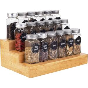 LAIFUCAM Drawer Organizer Bamboo Natural Finish 3-Tier Spice Organizer ...