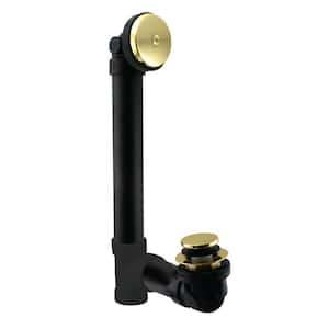 1-1/2 in. x 12 in. Bath Waste & Overflow with One-Hole Faceplate and Tip-Toe Drain - Sch. 40 ABS, Polished Brass