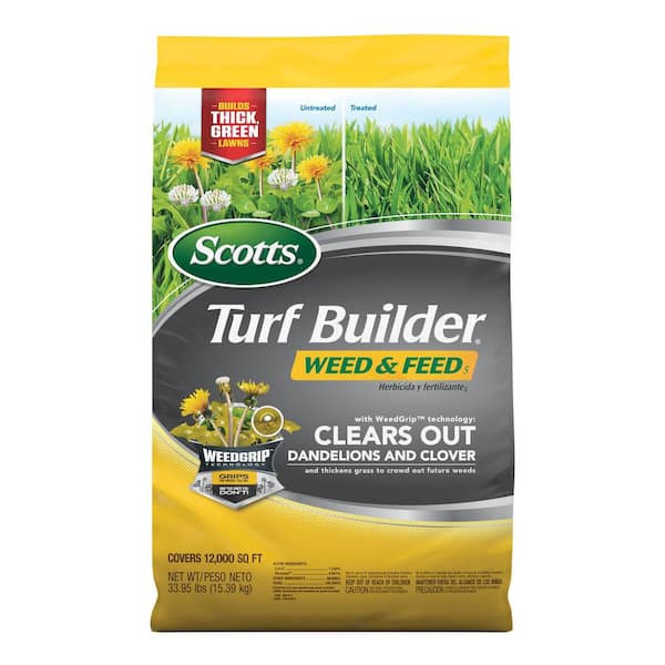 Scotts Turf Builder 33.95 lbs. 12,000 sq. ft. Weed and Feed5, Weed Killer Plus Lawn Fertilizer