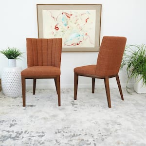 Elle Orange Fabric Side Chair Set of 2