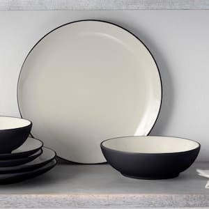 Colorwave Graphite 10.5 in. (Black) Stoneware Coupe Dinner Plates, (Set of 4)
