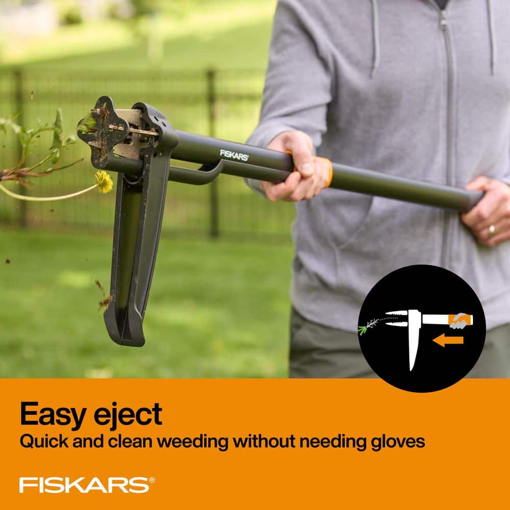 Fiskars 12" 4 Claw Stand Up Stainless Steel Hand Weeder