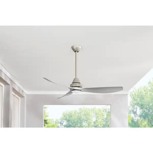 Levanto 52 in. Integrated LED Indoor/Outdoor Brushed Nickel Ceiling Fan with Light Kit
