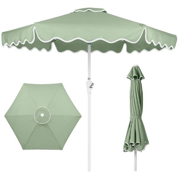 7'sage patio umbrella Best Choice Products 7.5 ft. Steel Market Patio Umbrella in Sage Green  SKY9902