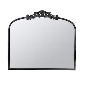 40 in. W x 31 in. H Arched Black Metal Framed Wall Mirror with Classic Design for Living Room Bathroom Enter Way Console