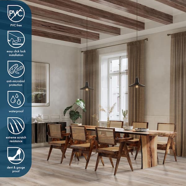 Lasley Heights Oak 9.4 in. W x 60 in. L Waterproof Hybrid Resilient Flooring (19.6 sqft/case)