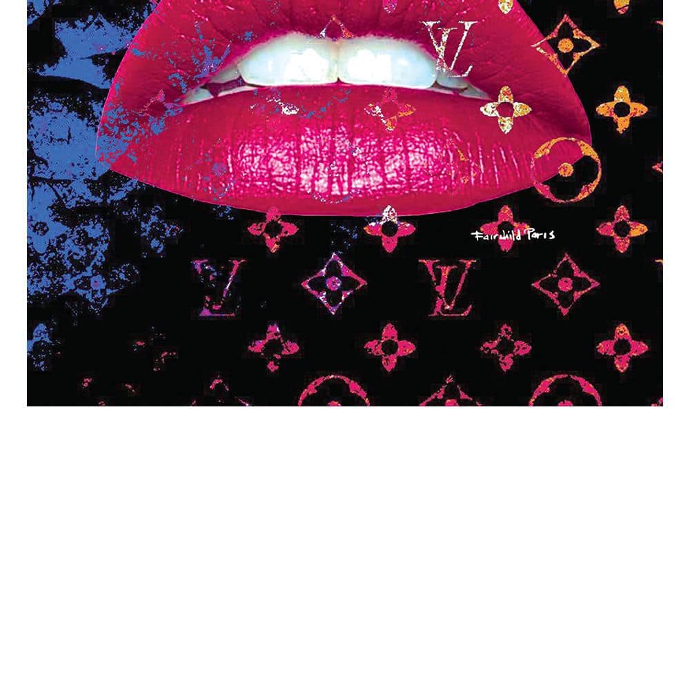 Hot Pink Glam Lips 14x18 Framed Fashion Print