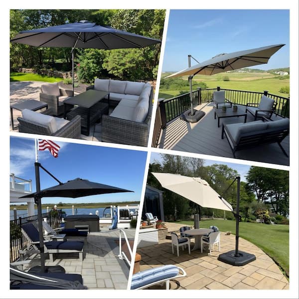 PURPLE LEAF 11 ft. Octagon Aluminum Outdoor Cantilever Patio
