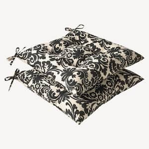 19 x 18.5 Outdoor Dining Chair Cushion in Black/Ivory (Set of 2)