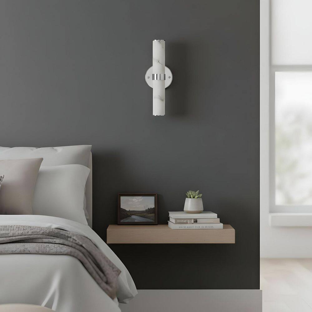 13.8 in. 1-Light Chrome LED Modern Wall Sconce for Bathroom, Living Room, Bedroom, Hallway(2-Pack) price history on PriceWatchPro