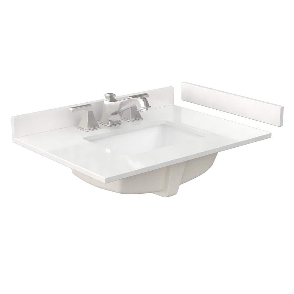 Beckett 30" White Freestanding Single Vanity with Quartz Top