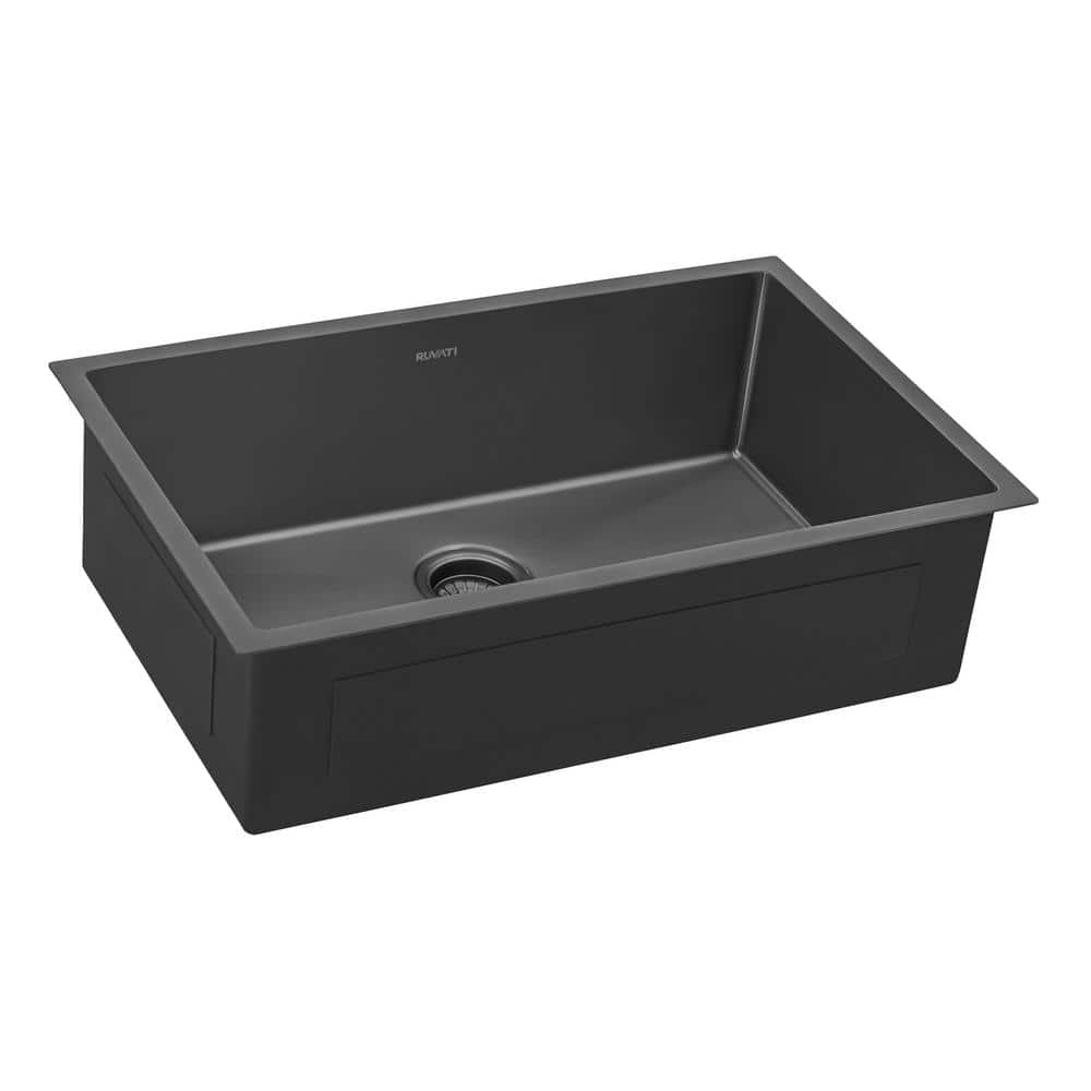 27-Inch Gunmetal Black Stainless Steel Undermount Kitchen Sink