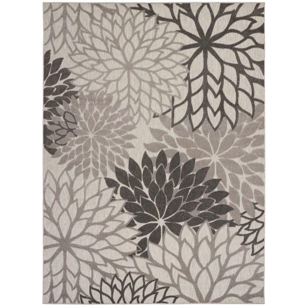 UPC 099446779311 product image for Aloha Gray 7 ft. x 10 ft. Floral Modern Indoor/Outdoor Patio Area Rug | upcitemdb.com