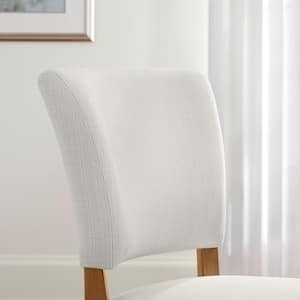Ivory Upholstered Dining Chairs with Haze Finished Wood Accents (Set of 2)