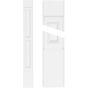 2 in. x 5 in. x 72 in. 2-Equal Raised Panel PVC Pilaster Moulding with Standard Capital and Base (Pair)