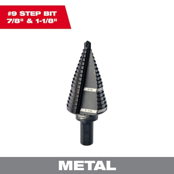 Milwaukee 7/8 in. - 1-1/8 in. #9 Black Oxide Step Drill Bit (2-Steps)