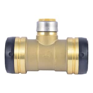 2 in. x 2 in. x 1 in. Push-to-Connect Brass Reducing Tee Fitting