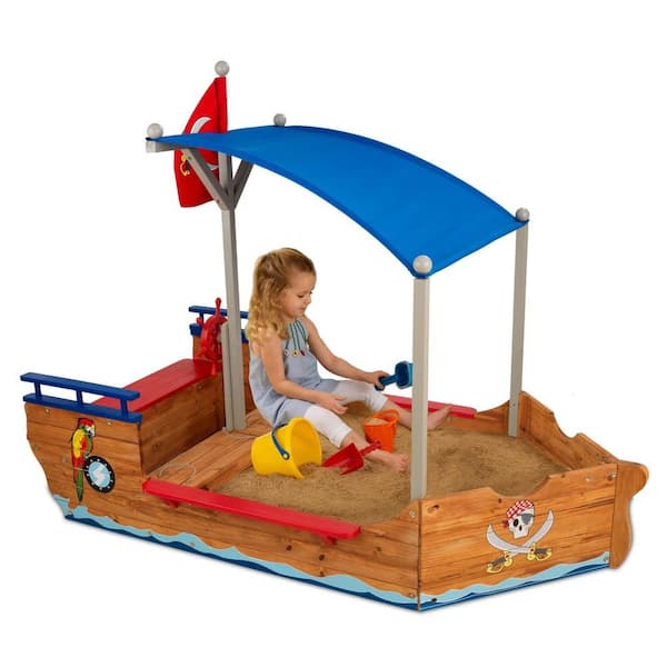 KidKraft Kid s Pirate Sandboat Brown