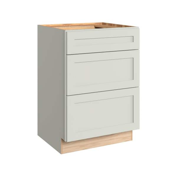 Thornton 24 in. W x 21 in. D x 34.5 in. H Assembled Plywood Shaker Bath Drawer Base Kitchen Cabinet in Moonshine