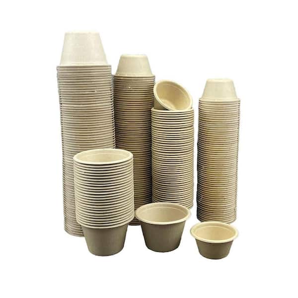 4 in. Natural White Disposable Bagasse Fiber Souffle Cup Compostable Condiment Cup Tasting Cup (100 Per Case)