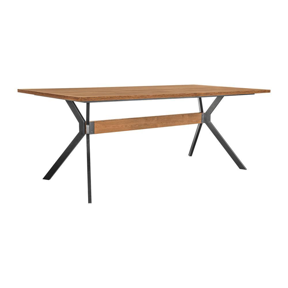 Nevada Rustic Oak Wood Balsamico Trestle Base Dining Table