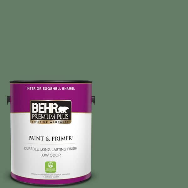 BEHR PREMIUM PLUS 1 gal. #S410-6 Greener Pastures Eggshell Enamel Low Odor Interior Paint & Primer